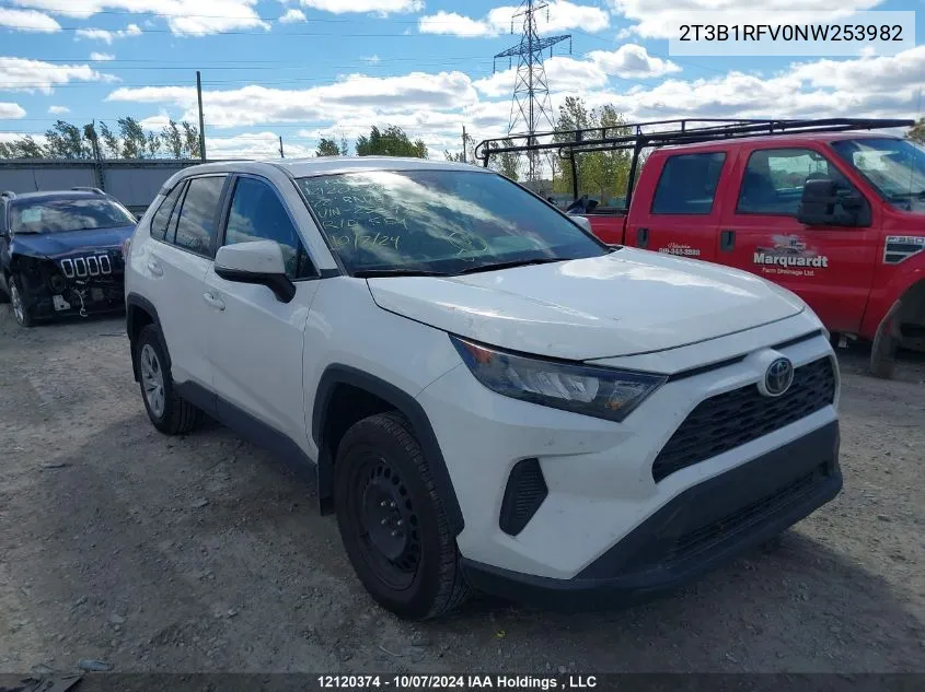 2022 Toyota Rav4 Le VIN: 2T3B1RFV0NW253982 Lot: 12120374