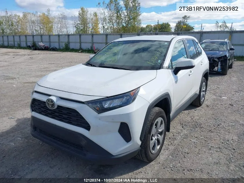 2022 Toyota Rav4 Le VIN: 2T3B1RFV0NW253982 Lot: 12120374