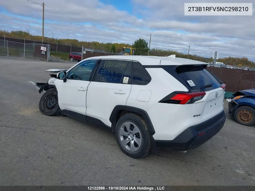 2022 Toyota Rav4 Le VIN: 2T3B1RFV5NC298210 Lot: 12122598