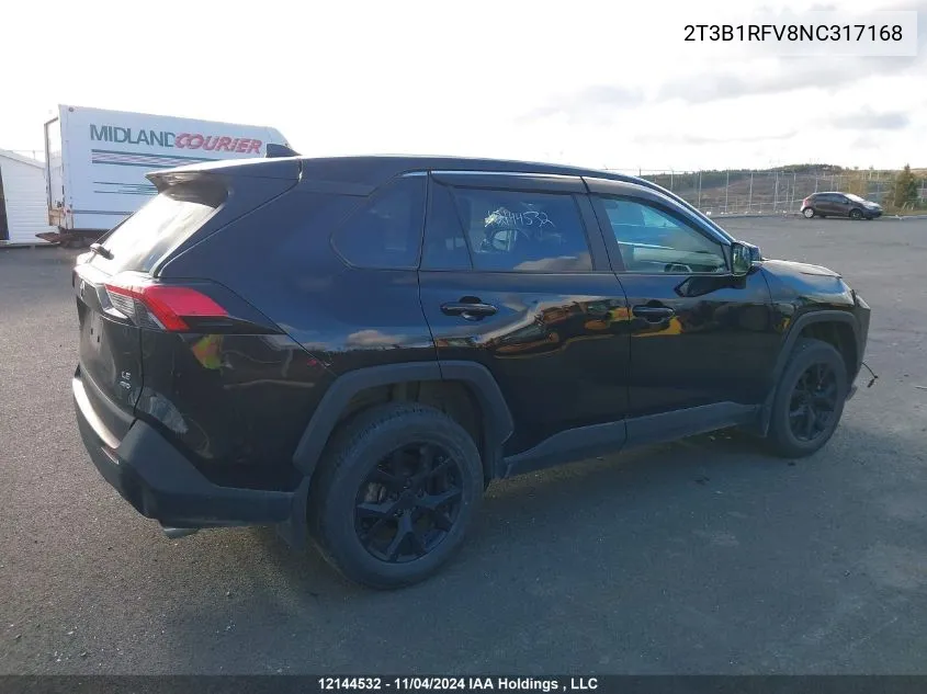 2022 Toyota Rav4 Le VIN: 2T3B1RFV8NC317168 Lot: 12144532