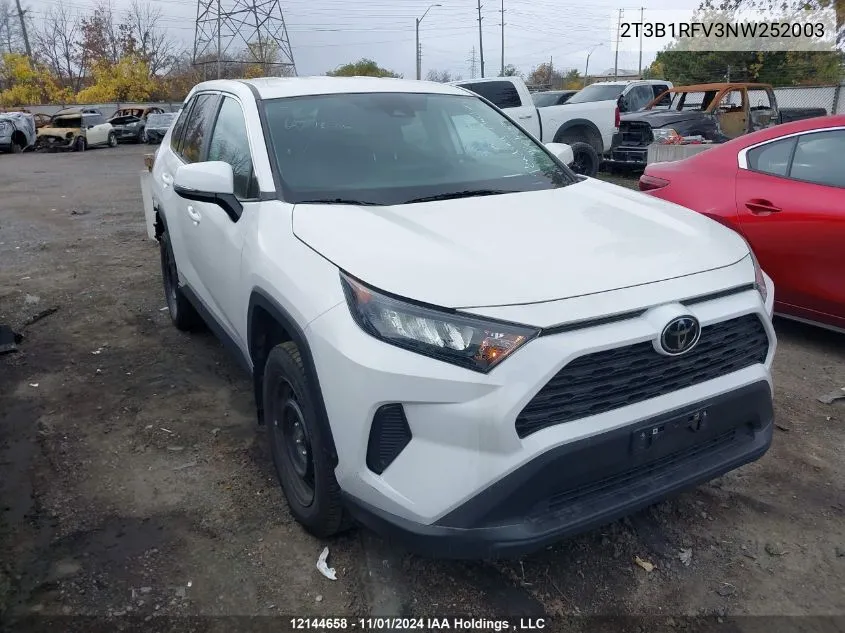 2022 Toyota Rav4 Le VIN: 2T3B1RFV3NW252003 Lot: 12144658