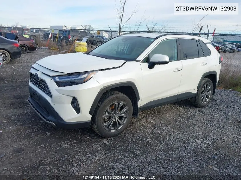 2022 Toyota Rav4 Limited VIN: 2T3DWRFV6NW132903 Lot: 12148154