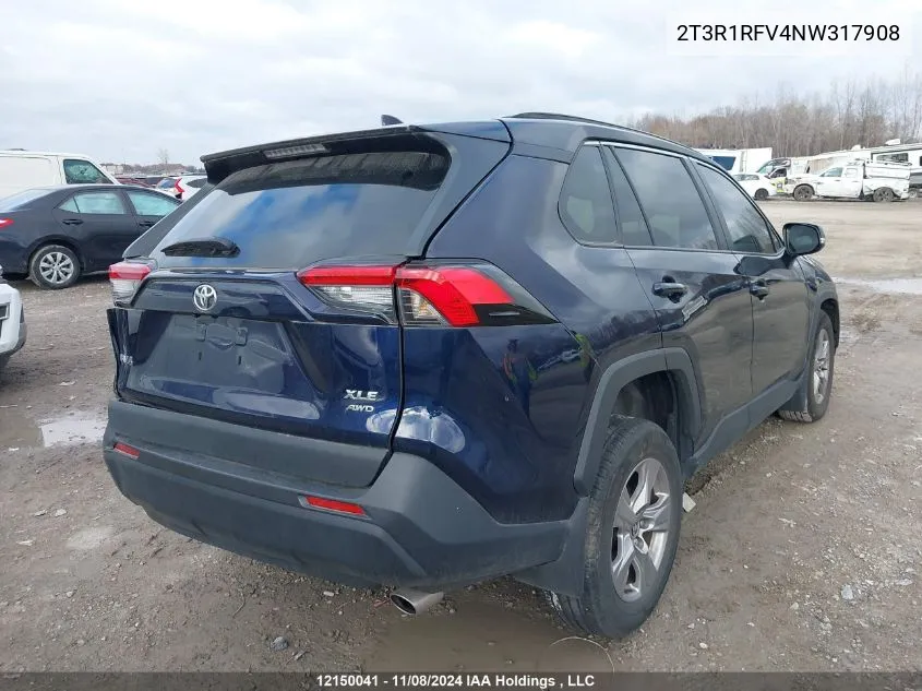 2022 Toyota Rav4 Xle/Xle Premium VIN: 2T3R1RFV4NW317908 Lot: 12150041