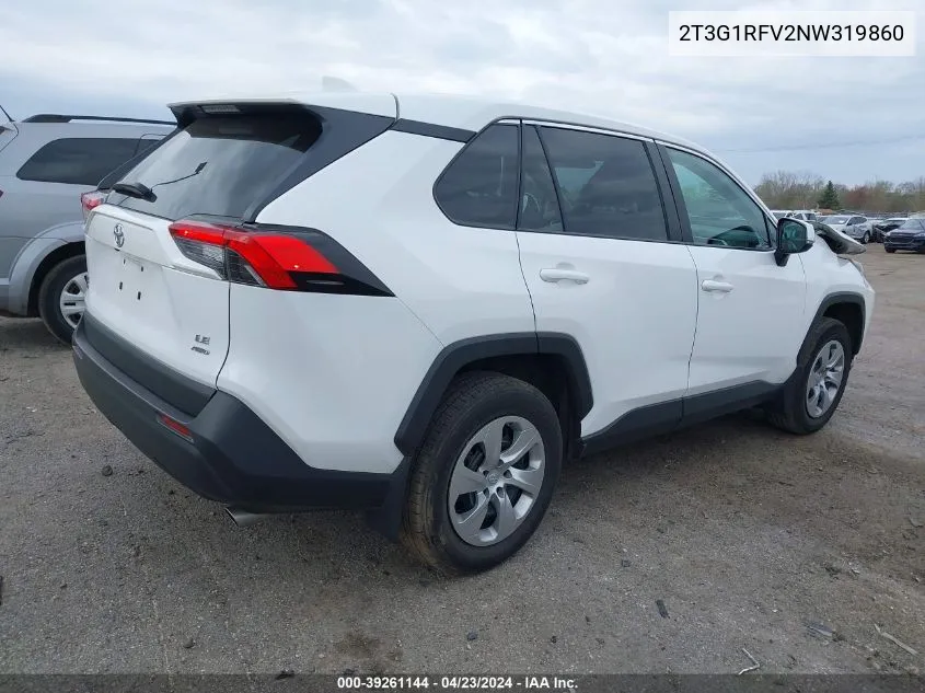 2022 Toyota Rav4 Le VIN: 2T3G1RFV2NW319860 Lot: 40532809