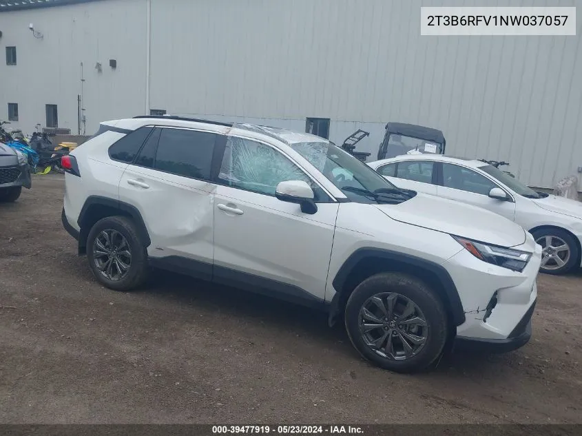 2022 Toyota Rav4 Xle Premium Hybrid VIN: 2T3B6RFV1NW037057 Lot: 39477919