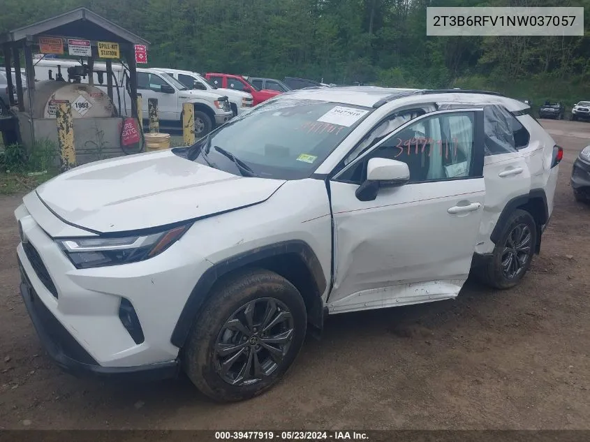 2022 Toyota Rav4 Xle Premium Hybrid VIN: 2T3B6RFV1NW037057 Lot: 39477919