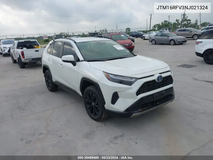 2022 Toyota Rav4 Se Hybrid VIN: JTM16RFV3NJ021324 Lot: 39489489