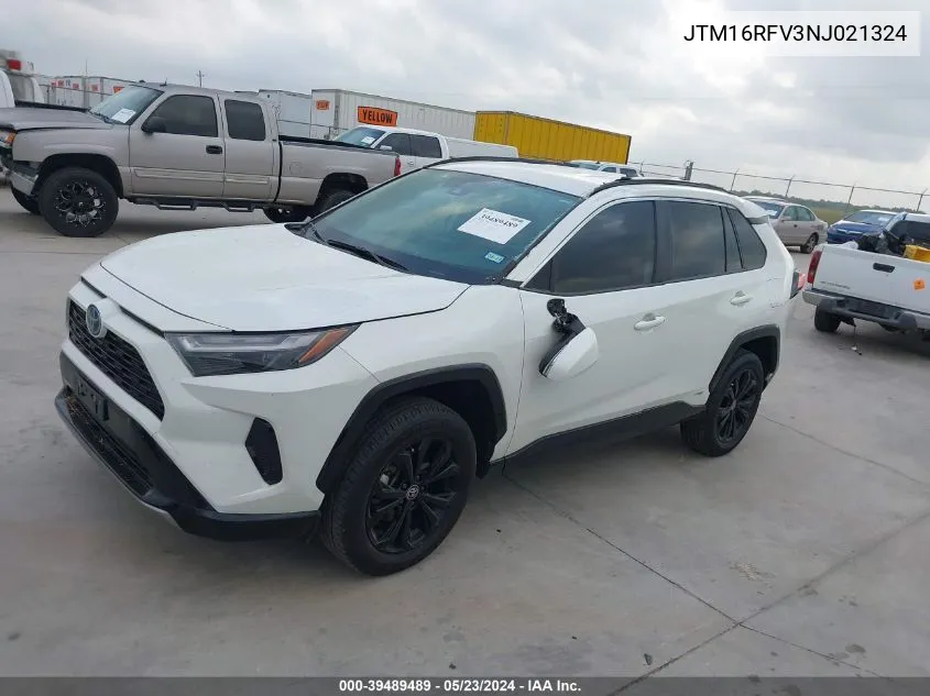 2022 Toyota Rav4 Se Hybrid VIN: JTM16RFV3NJ021324 Lot: 39489489