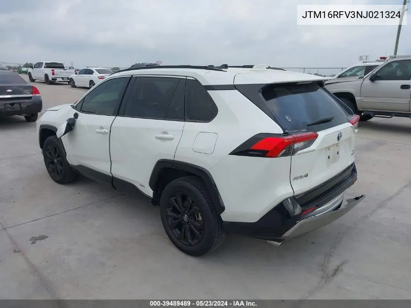 JTM16RFV3NJ021324 2022 Toyota Rav4 Se Hybrid