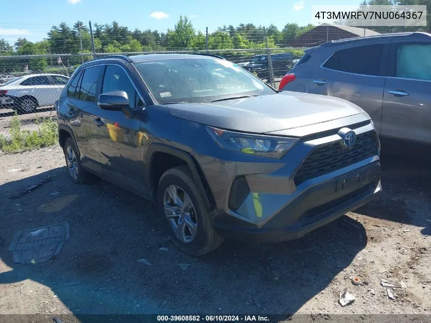 4T3MWRFV7NU064367 2022 Toyota Rav4 Le Hybrid