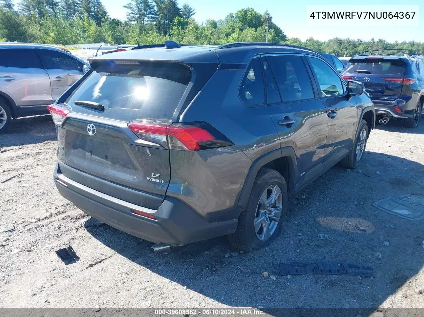 4T3MWRFV7NU064367 2022 Toyota Rav4 Le Hybrid