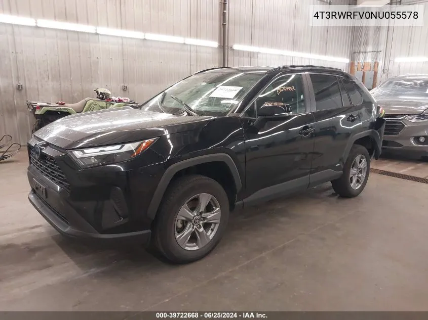 2022 Toyota Rav4 Hybrid Xle VIN: 4T3RWRFV0NU055578 Lot: 39722668