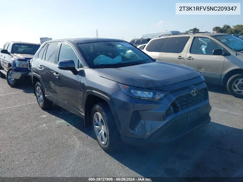 2T3K1RFV5NC209347 2022 Toyota Rav4 Le