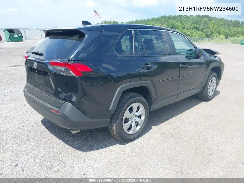 2022 Toyota Rav4 Le VIN: 2T3H1RFV5NW234600 Lot: 39730867