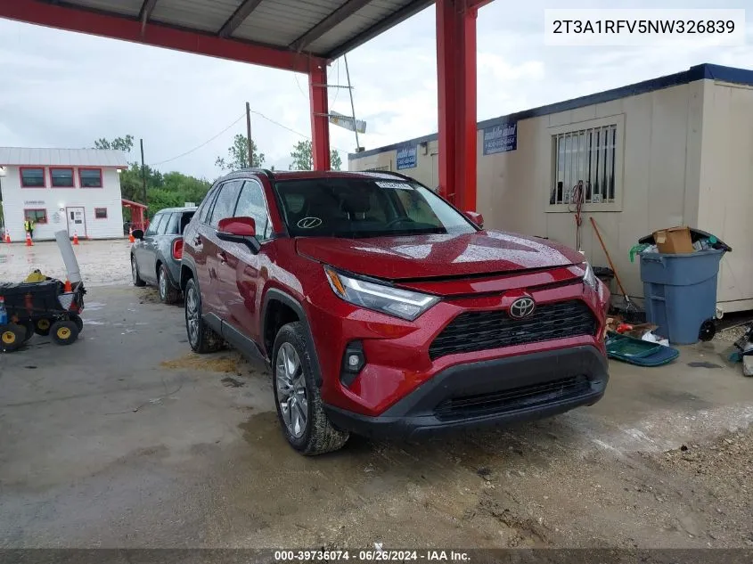 2022 Toyota Rav4 Xle Premium VIN: 2T3A1RFV5NW326839 Lot: 39736074