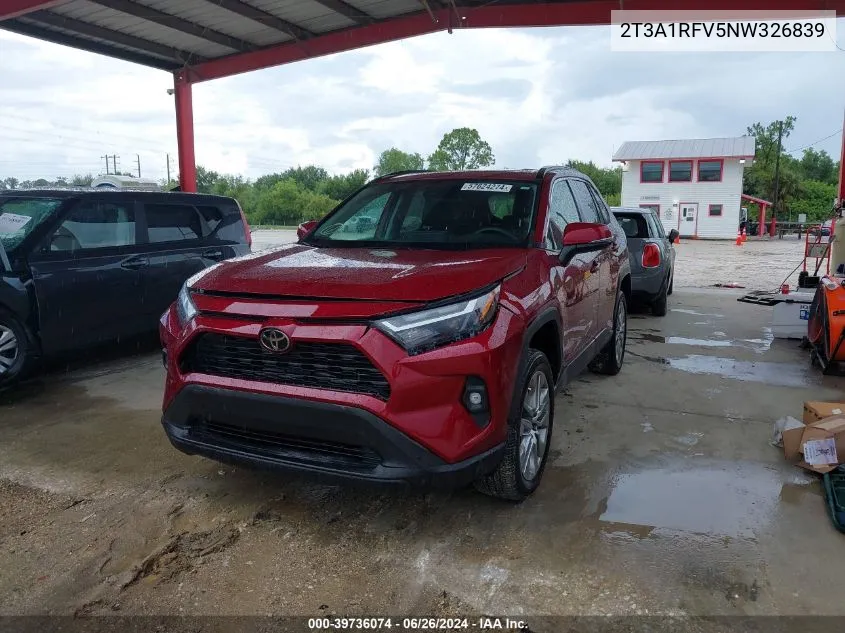 2022 Toyota Rav4 Xle Premium VIN: 2T3A1RFV5NW326839 Lot: 39736074