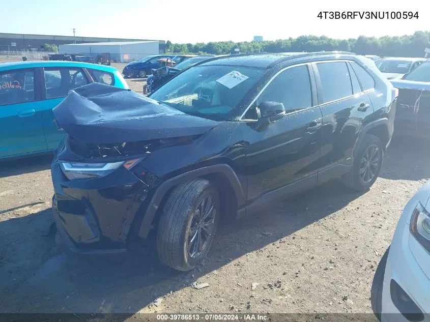 4T3B6RFV3NU100594 2022 Toyota Rav4 Hybrid Xle Premium