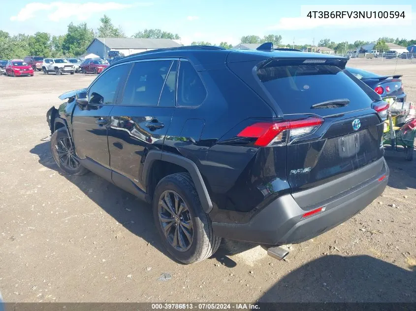 2022 Toyota Rav4 Hybrid Xle Premium VIN: 4T3B6RFV3NU100594 Lot: 39786513