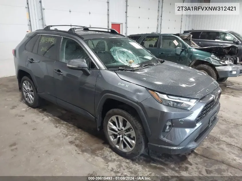 2022 Toyota Rav4 Xle Premium VIN: 2T3A1RFVXNW312421 Lot: 39815493