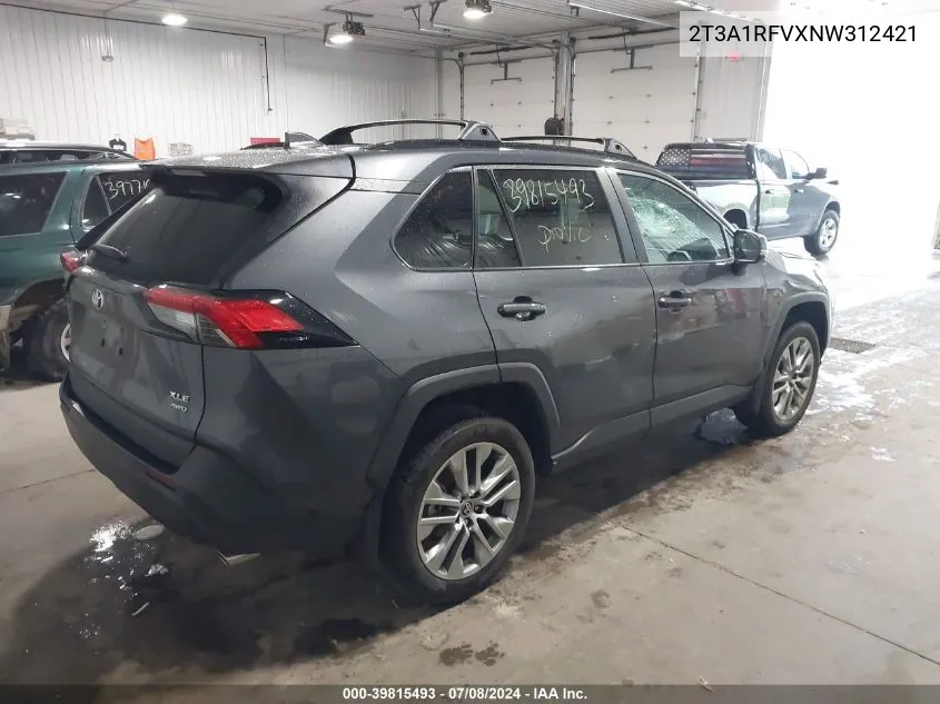 2022 Toyota Rav4 Xle Premium VIN: 2T3A1RFVXNW312421 Lot: 39815493