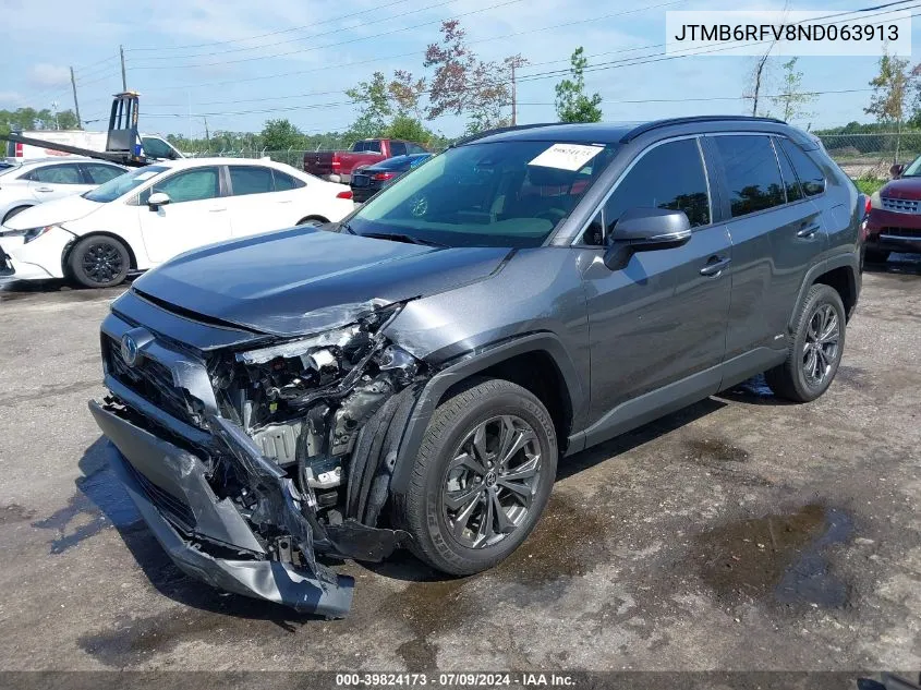 JTMB6RFV8ND063913 2022 Toyota Rav4 Hybrid Xle Premium