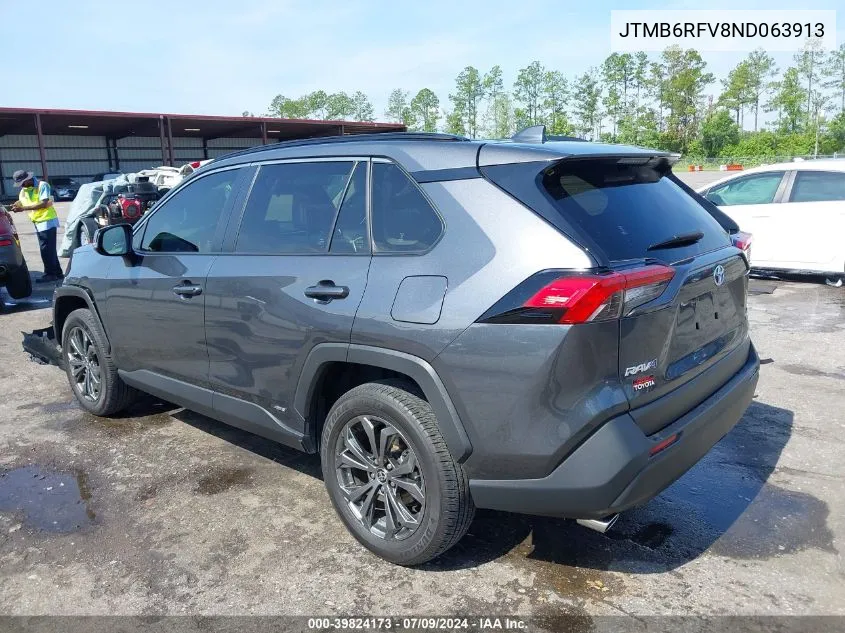 2022 Toyota Rav4 Hybrid Xle Premium VIN: JTMB6RFV8ND063913 Lot: 39824173