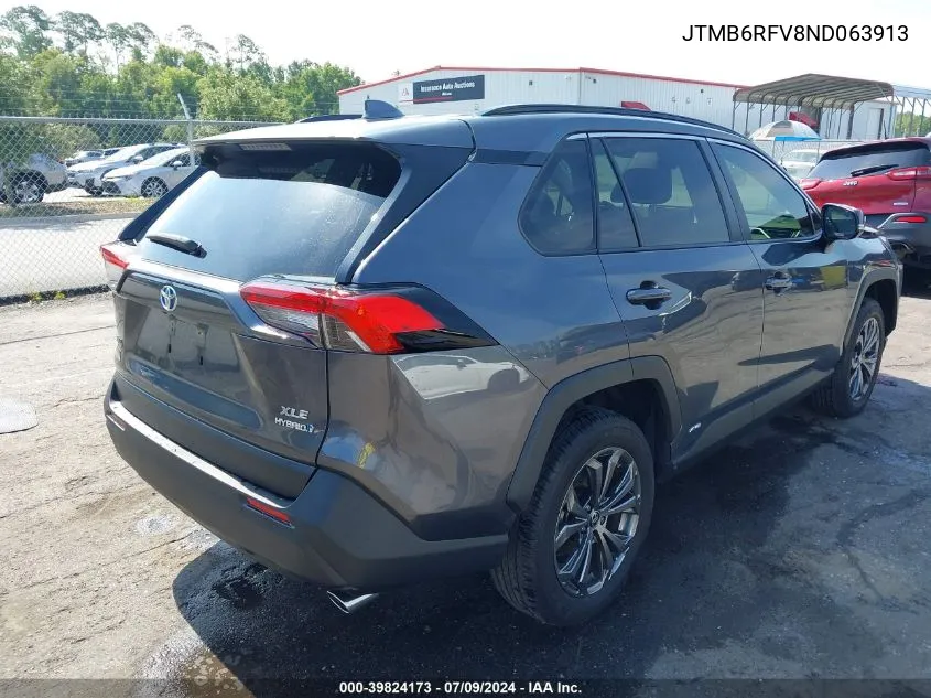 JTMB6RFV8ND063913 2022 Toyota Rav4 Hybrid Xle Premium