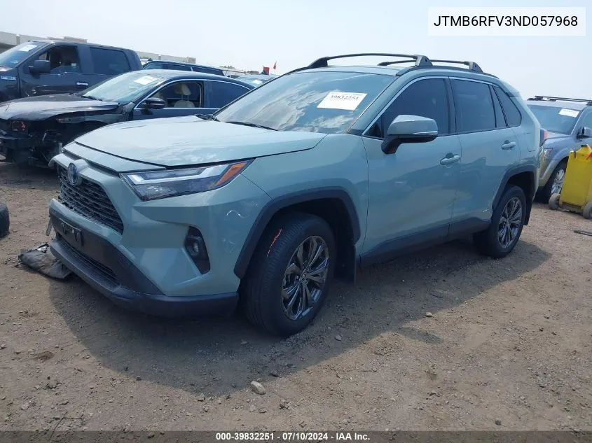 JTMB6RFV3ND057968 2022 Toyota Rav4 Hybrid Xle Premium