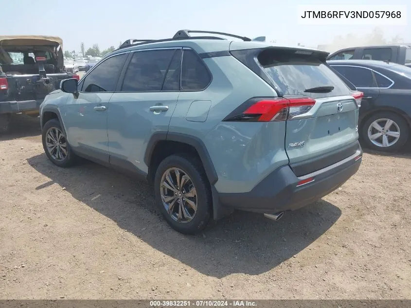 2022 Toyota Rav4 Hybrid Xle Premium VIN: JTMB6RFV3ND057968 Lot: 39832251