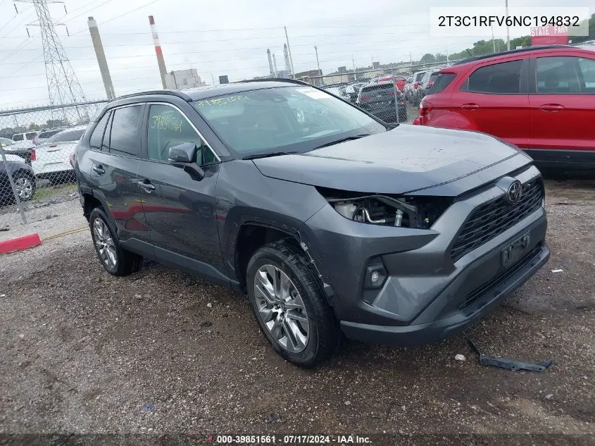 2T3C1RFV6NC194832 2022 Toyota Rav4 Xle Premium