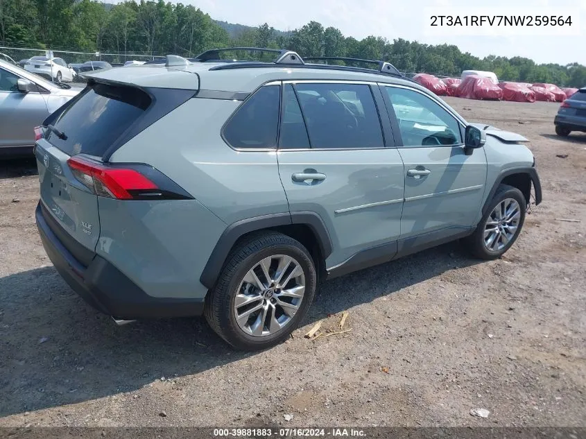 2022 Toyota Rav4 Xle Premium VIN: 2T3A1RFV7NW259564 Lot: 39881883