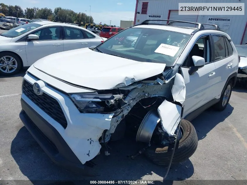 2022 Toyota Rav4 Hybrid Xle VIN: 2T3RWRFV1NW129445 Lot: 39884495