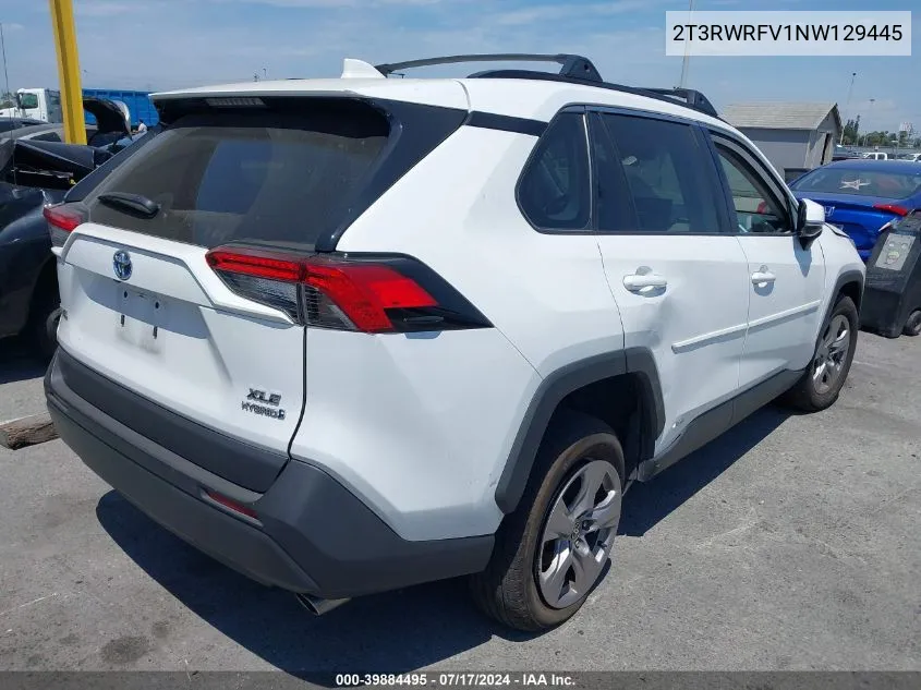 2T3RWRFV1NW129445 2022 Toyota Rav4 Hybrid Xle