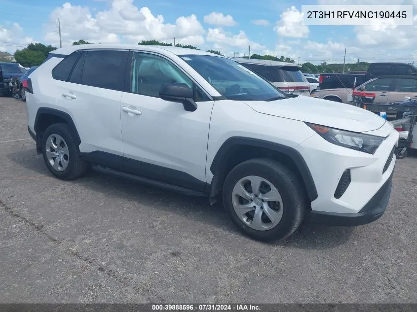 2022 Toyota Rav4 Le VIN: 2T3H1RFV4NC190445 Lot: 39888596