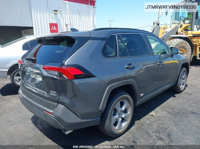 2022 Toyota Rav4 Hybrid Xle VIN: JTMRWRFV1ND158330 Lot: 39925857