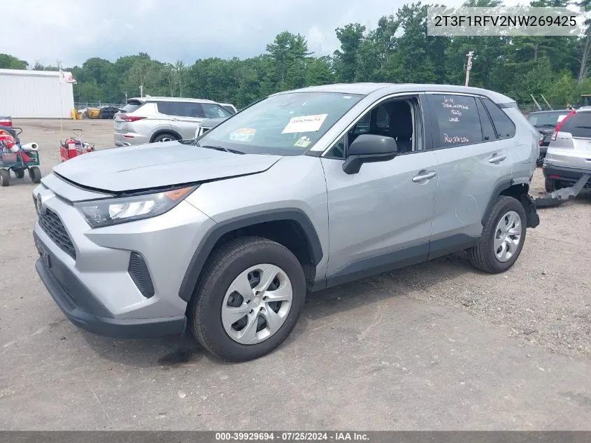 2022 Toyota Rav4 Le VIN: 2T3F1RFV2NW269425 Lot: 39929694