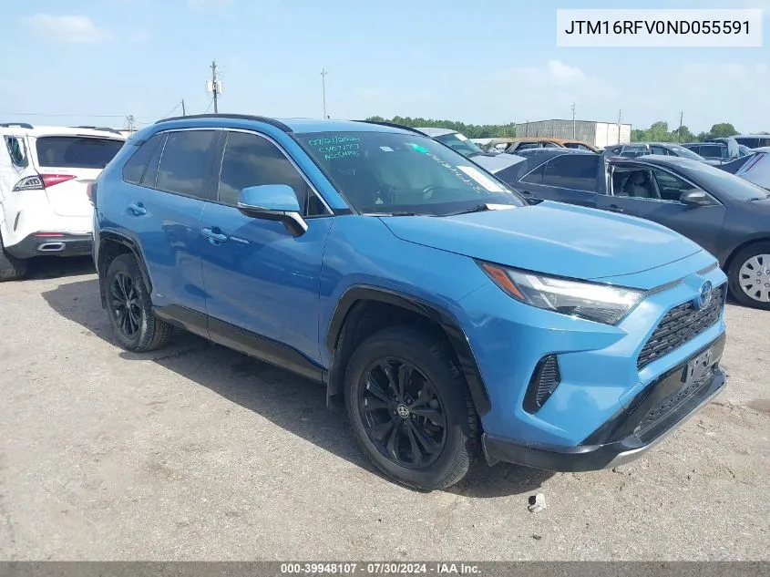 2022 Toyota Rav4 Hybrid Se VIN: JTM16RFV0ND055591 Lot: 39948107