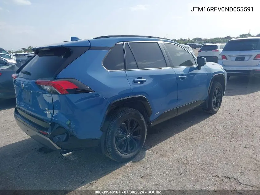 2022 Toyota Rav4 Hybrid Se VIN: JTM16RFV0ND055591 Lot: 39948107