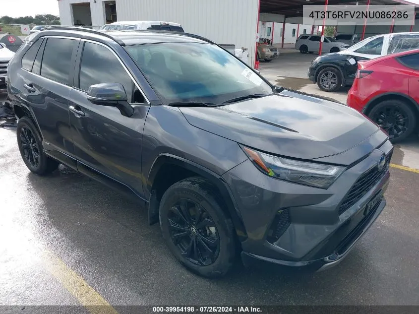 2022 Toyota Rav4 Hybrid Se VIN: 4T3T6RFV2NU086286 Lot: 39954198