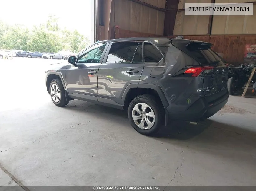 2022 Toyota Rav4 Le VIN: 2T3F1RFV6NW310834 Lot: 39966579