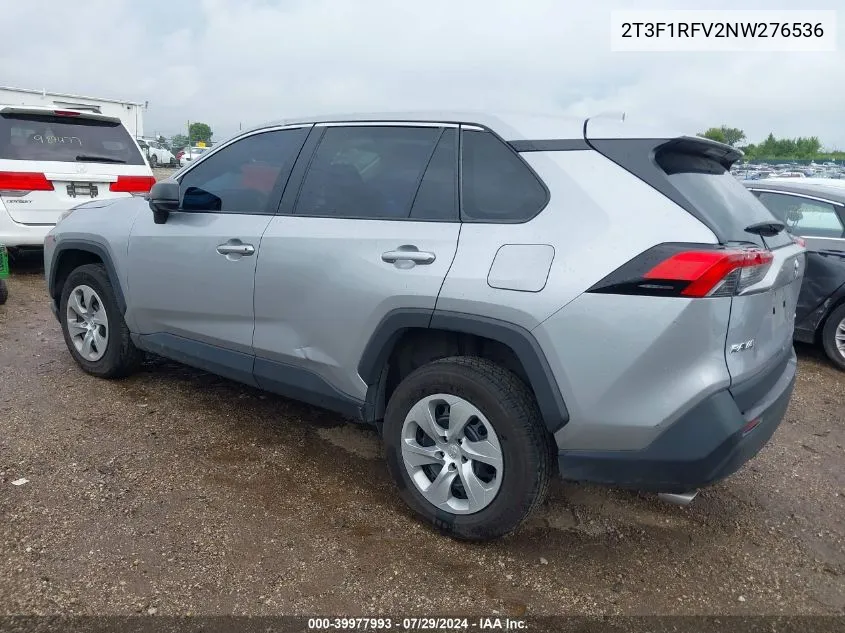 2022 Toyota Rav4 Le VIN: 2T3F1RFV2NW276536 Lot: 39977993