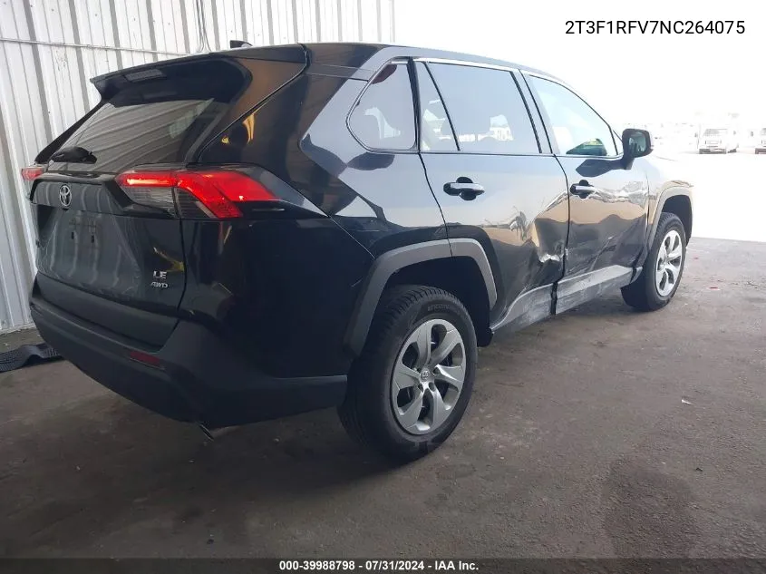 2022 Toyota Rav4 Le VIN: 2T3F1RFV7NC264075 Lot: 39988798