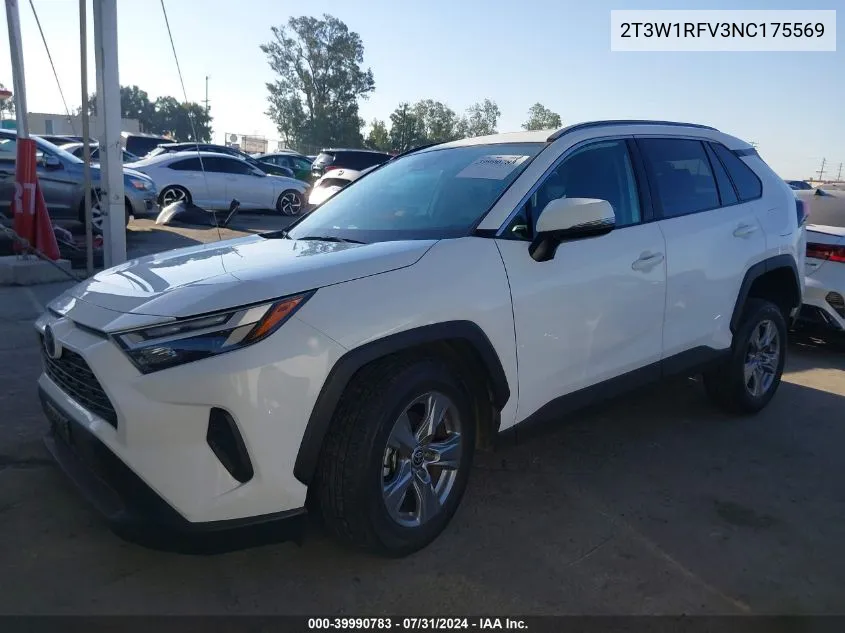 2022 Toyota Rav4 Xle VIN: 2T3W1RFV3NC175569 Lot: 39990783