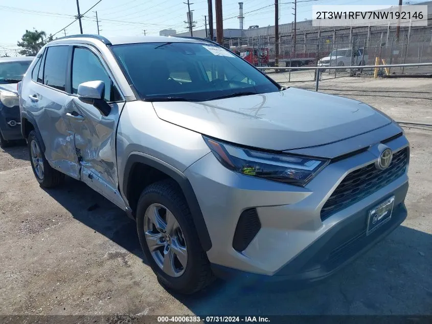 2022 Toyota Rav4 Xle VIN: 2T3W1RFV7NW192146 Lot: 40006383