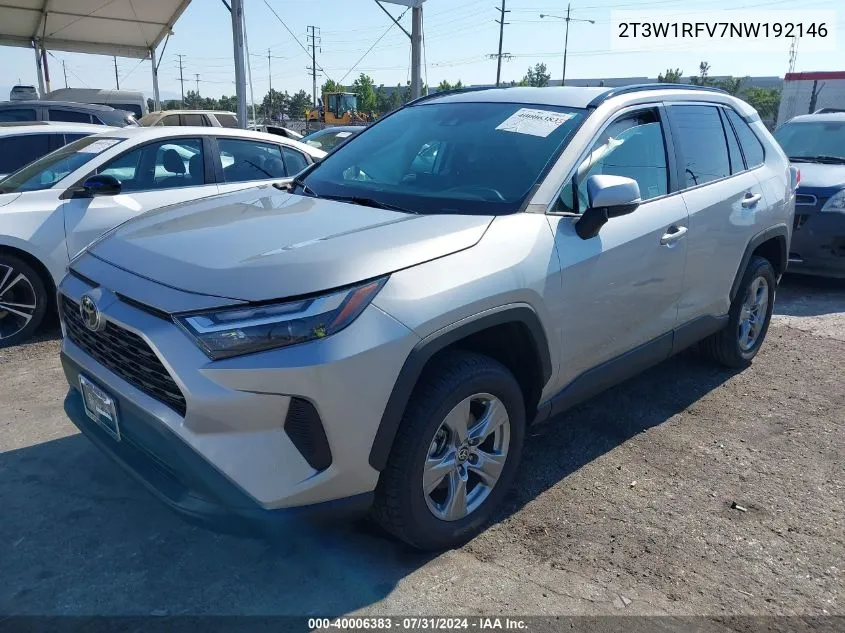 2022 Toyota Rav4 Xle VIN: 2T3W1RFV7NW192146 Lot: 40006383