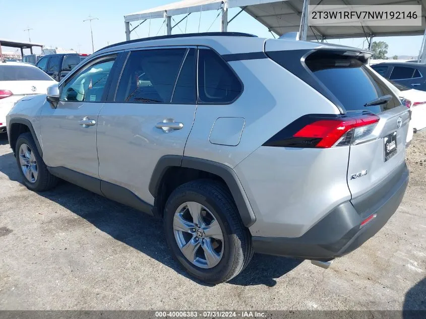 2022 Toyota Rav4 Xle VIN: 2T3W1RFV7NW192146 Lot: 40006383