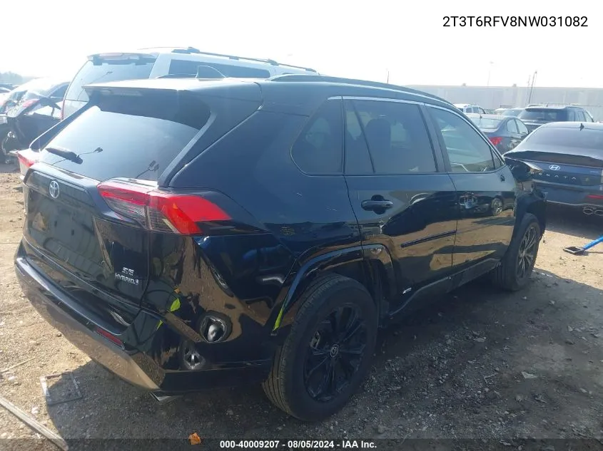 2022 Toyota Rav4 Hybrid Se VIN: 2T3T6RFV8NW031082 Lot: 40009207