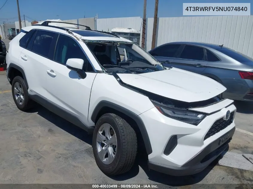 2022 Toyota Rav4 Hybrid Xle VIN: 4T3RWRFV5NU074840 Lot: 40033499