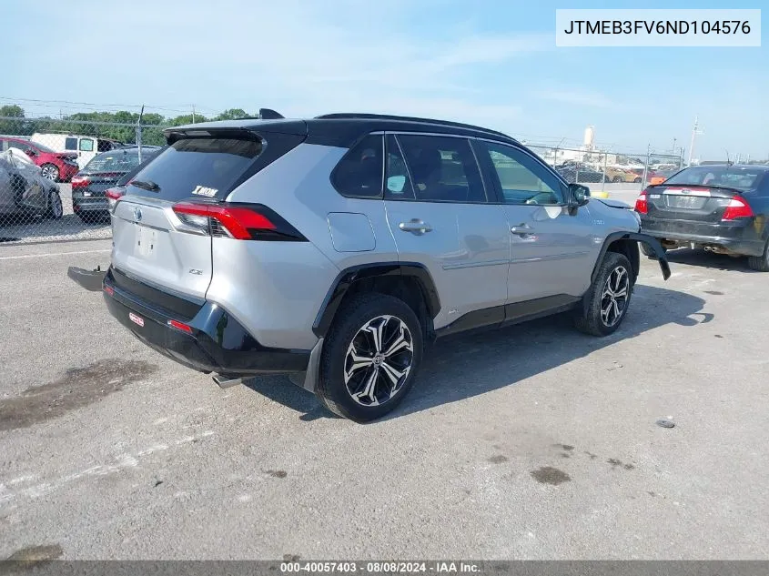 JTMEB3FV6ND104576 2022 Toyota Rav4 Prime Xse