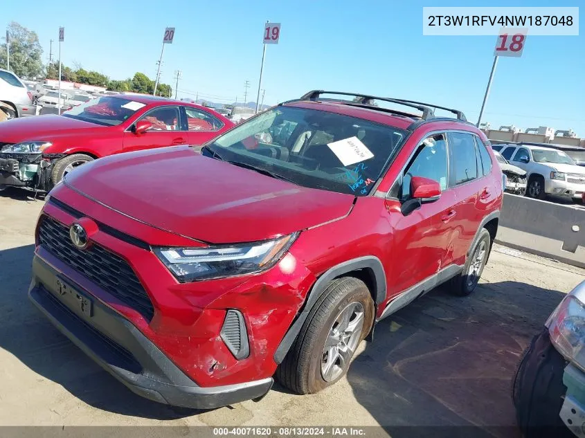 2022 Toyota Rav4 Xle VIN: 2T3W1RFV4NW187048 Lot: 40071620